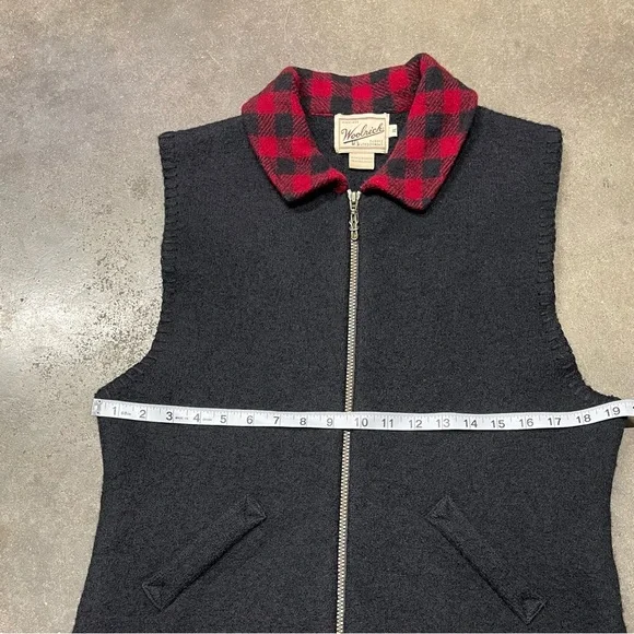 Vintage Woolrich Full Zip 100% Wool Buffalo Check Plaid Vest RARE - Picture 5 of 8